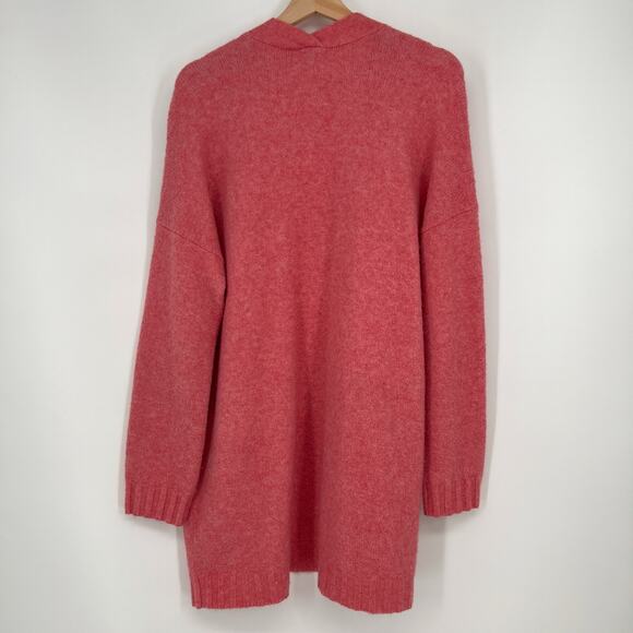 J.Crew Wool Alpaca Blend Open Cardigan Sweater Small Pink Long Lined Pockets - Picture 3 of 9